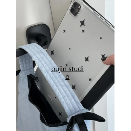 ins小衆個性黑色星星韓系簡約適用2025款11寸保護殼2022/10.2保護套air56平板套防摔軟殼帶筆槽支架華爲蘋果