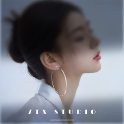 ZTX 不挑臉型歐美風素圈耳夾無耳洞女誇張圓圈耳飾氣質大耳圈耳環