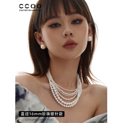 CC&OO大珍珠耳釘女2025新款輕奢高級感氣質耳環925銀針夏日耳飾品