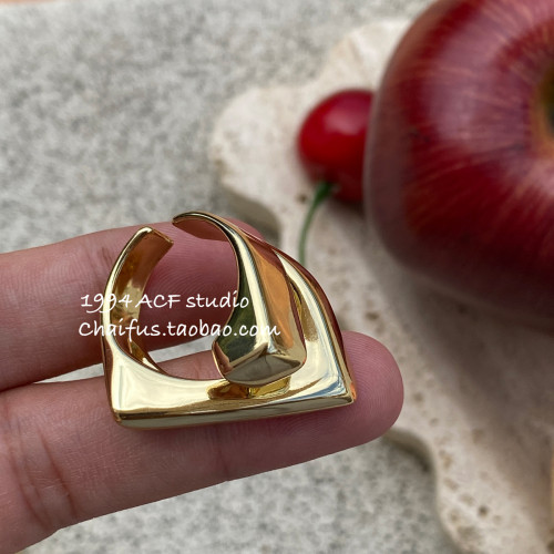 柴夫工作室/J168 歐美冷淡風交錯開口戒指嘻哈個性時尚簡約