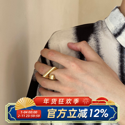 柴夫工作室/J168 歐美冷淡風交錯開口戒指嘻哈個性時尚簡約