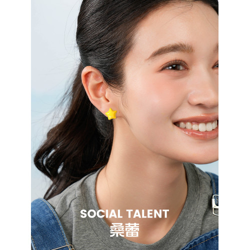 桑蕾小糖星耳釘時尚氣質百搭925銀針小衆設計耳環女耳夾2026耳飾