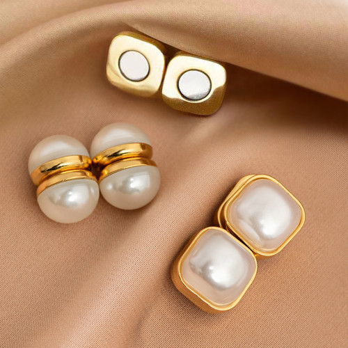 雙面珍珠耳夾無耳洞磁吸耳釘氣質小衆磁吸不掉耳飾女仿真珍珠飾品