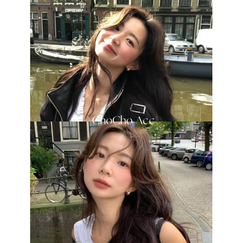 chocho/韓國博主fever同款法式氣質貝殼耳釦小衆簡約百搭ins耳釘