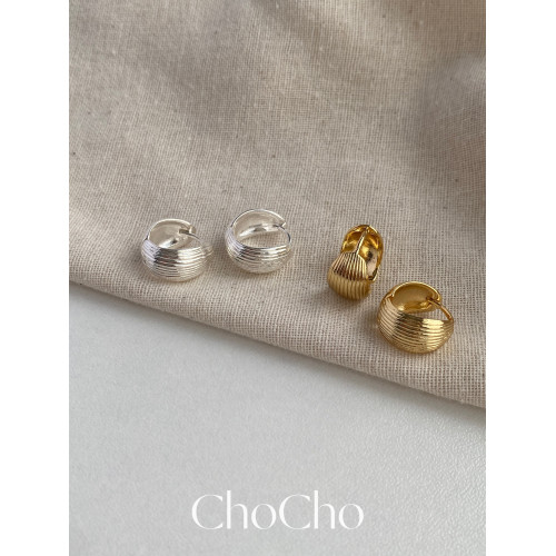 chocho/韓國博主fever同款法式氣質貝殼耳釦小衆簡約百搭ins耳釘