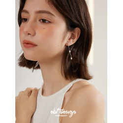 EBFWIND 銀河樂章 法式氣質小衆設計長款顯臉瘦天然淡水珍珠耳釘