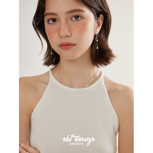 EBFWIND 銀河樂章 法式氣質小衆設計長款顯臉瘦天然淡水珍珠耳釘