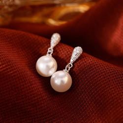 流蘇珍珠耳環女2026新款爆款耳釘高級感耳夾無耳洞耳飾水滴鋯石耳