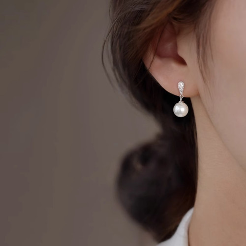 流蘇珍珠耳環女2026新款爆款耳釘高級感耳夾無耳洞耳飾水滴鋯石耳