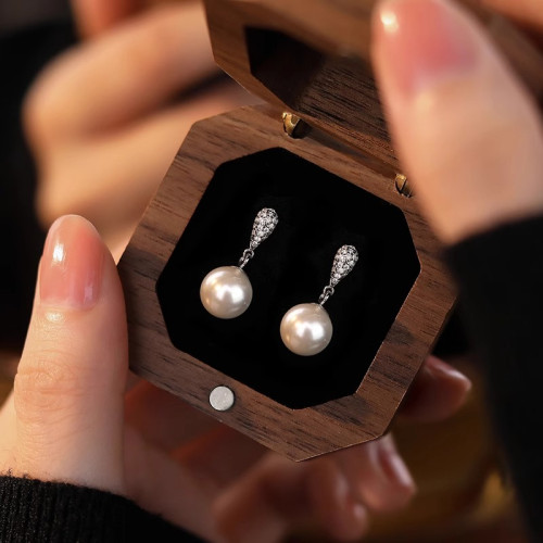 流蘇珍珠耳環女2026新款爆款耳釘高級感耳夾無耳洞耳飾水滴鋯石耳