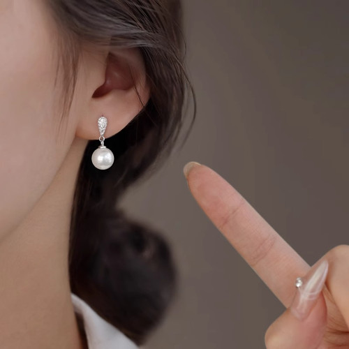 流蘇珍珠耳環女2026新款爆款耳釘高級感耳夾無耳洞耳飾水滴鋯石耳