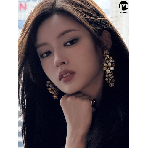 復古法式花枝剪影誇張耳夾女小衆高級感長款流蘇耳釘仙氣花朵耳飾