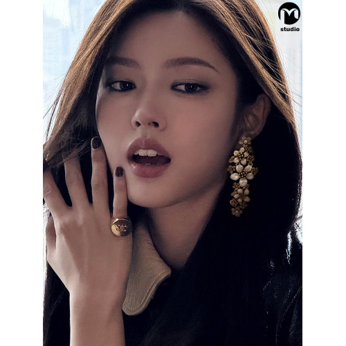 復古法式花枝剪影誇張耳夾女小衆高級感長款流蘇耳釘仙氣花朵耳飾