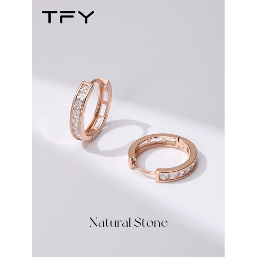 玫瑰金耳釦金色鑲鑽耳圈素圈耳環銀針養耳洞免摘睡覺2026新款爆款