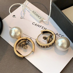 西太後立體土星耳環輕奢高級感耳飾珍珠耳墜獨特設計一款兩戴耳釘