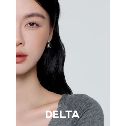 DELTA大谿地黑珍珠戴妃耳釘無耳洞耳夾女s925銀氣質輕奢新款耳飾
