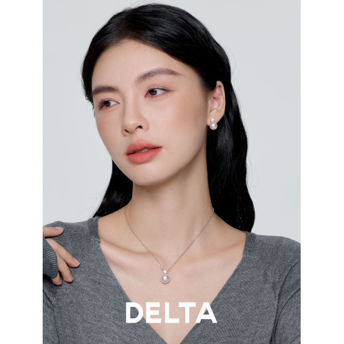 DELTA大谿地黑珍珠戴妃耳釘無耳洞耳夾女s925銀氣質輕奢新款耳飾