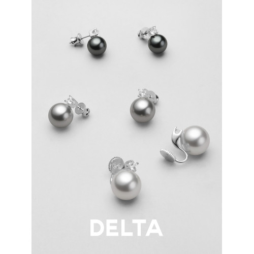 DELTA大谿地黑珍珠戴妃耳釘無耳洞耳夾女s925銀氣質輕奢新款耳飾