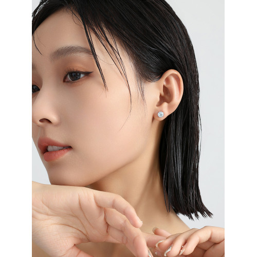 碎冰藍玫瑰鈦合金耳釘女睡覺免摘養耳洞耳骨釘鈦鋼耳蝸釘耳環耳飾