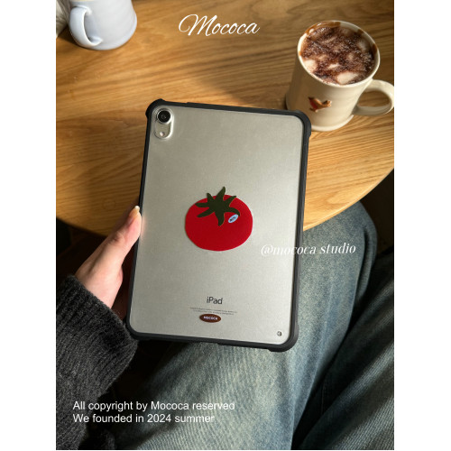 MOCOCA《小番茄》原創設計插畫可愛少女適用於ipad保護黑邊單殼磨砂亞克力防彎air456蘋果平板套pro11寸mini7