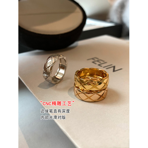 不掉色金屬小香風玫瑰金銀色菱格紋素圈食指中指戒指女輕奢高級感