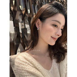 MISS HELEN「香風菱格」金屬風質感耳夾女小衆耳飾耳釘無耳洞耳環