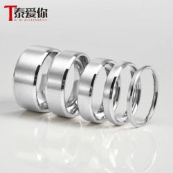 泰愛你時尚INS風歐美飾品鈦鋼戒指男式簡約光面素圈指環食指飾品