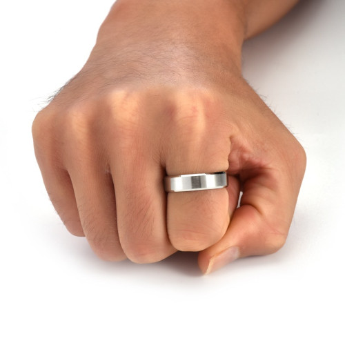 泰愛你時尚INS風歐美飾品鈦鋼戒指男式簡約光面素圈指環食指飾品