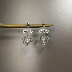 Vintage古著 Gothic love lace耳飾