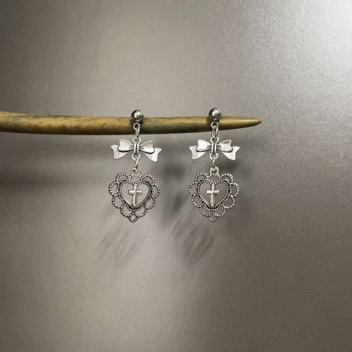 Vintage古著 Gothic love lace耳飾