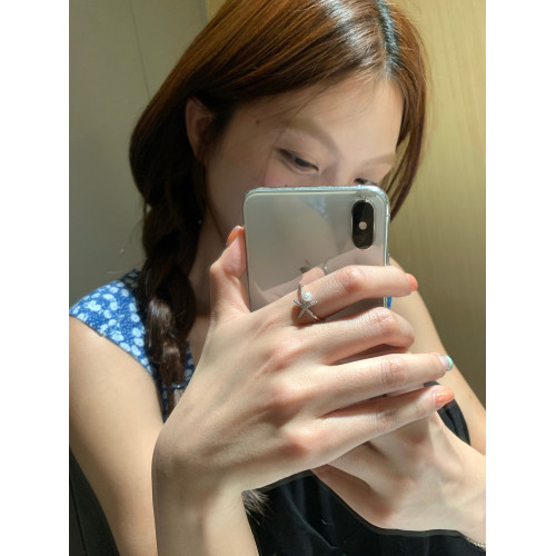 【蜜桃茶】海洋之夏 度假風海星珍珠開口戒指時尚個性食指戒指環