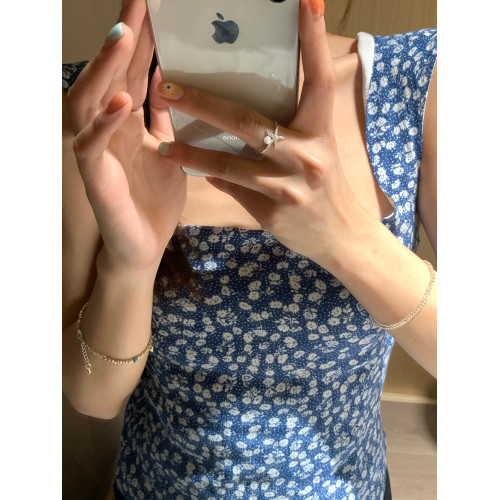 【蜜桃茶】海洋之夏 度假風海星珍珠開口戒指時尚個性食指戒指環