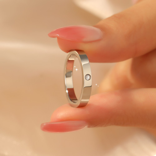 單鑽戒指素圈男女士婚戒求婚結婚18K情侶對戒關節新款爆款指環