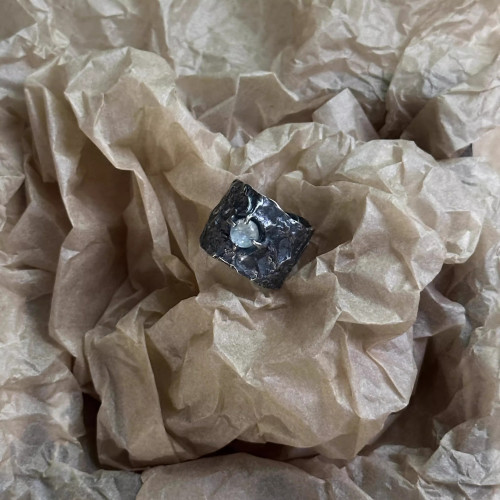 【NEKONEKO】藍寶石不規則褶皺液態開口戒指指環情侶款原創設計