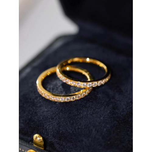 不掉色~超閃鍍18K金整圈微鑲鋯石戒指精緻百搭通勤潮高級感輕奢 不掉色~超閃鍍18K金整圈微鑲鋯石戒指精緻百搭通勤潮高級感輕奢