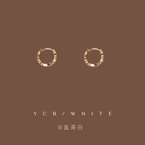 「雙子島」簡約小巧mini光面耳圈小衆設計感耳環日常精緻個性耳夾