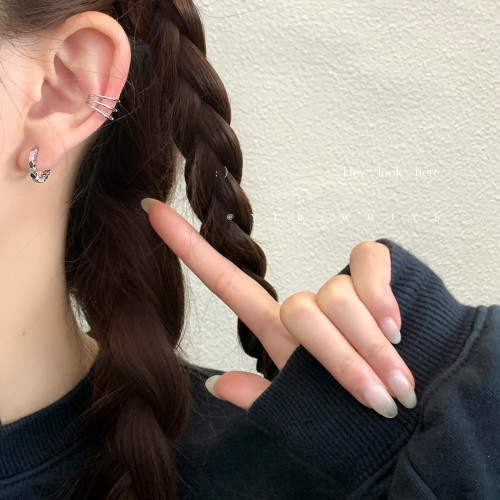 「雙子島」簡約小巧mini光面耳圈小衆設計感耳環日常精緻個性耳夾