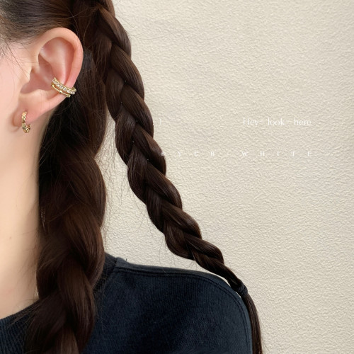 「雙子島」簡約小巧mini光面耳圈小衆設計感耳環日常精緻個性耳夾