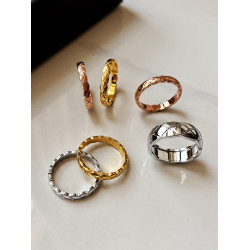 小香風玫瑰金銀色菱格紋細戒指女款小衆設計輕奢高級感曡戴食指環