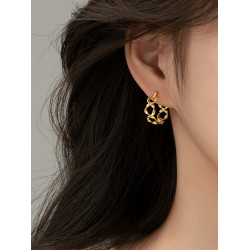 【巷南】925銀扭曲耳環小衆設計女2026新爆款耳釘輕奢高級感耳飾