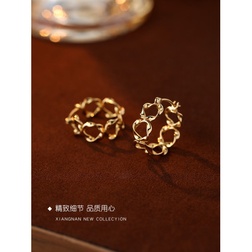 【巷南】925銀扭曲耳環小衆設計女2026新爆款耳釘輕奢高級感耳飾