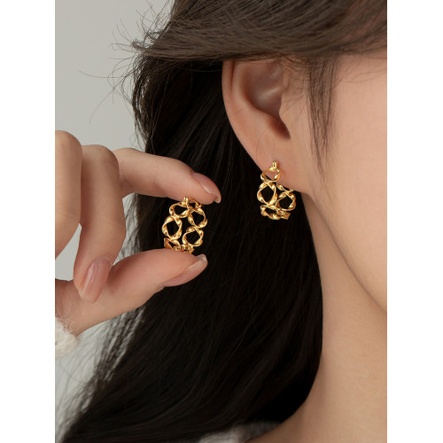 【巷南】925銀扭曲耳環小衆設計女2026新爆款耳釘輕奢高級感耳飾