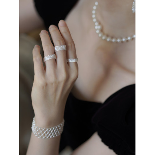 混合寮 be mine 日本進口古董珠 緞面光澤 手工串珠戒指