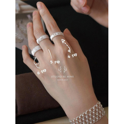 混合寮 be mine 日本進口古董珠 緞面光澤 手工串珠戒指