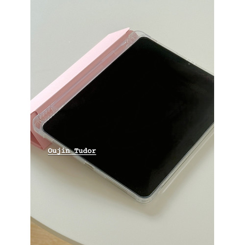 韓系ins風小衆設計簡約霧面古早粉波點藝術音符星星iPadair7/6/5/mini7/A16平板電腦pro11寸三折頁保護套