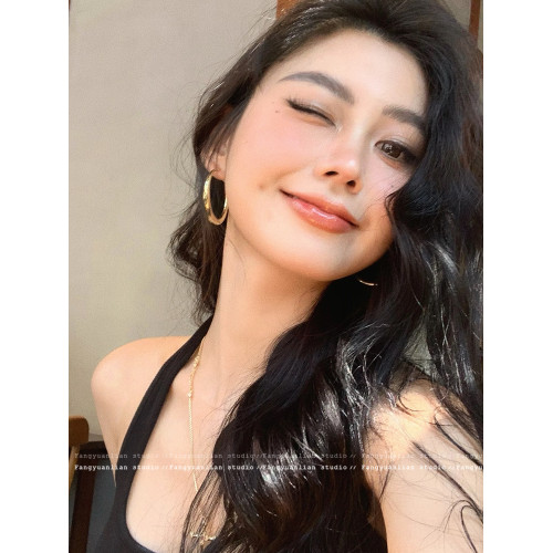 時髦經典 氣質金色大圈圈耳環女復古高級感耳釘獨特誇張耳圈耳飾