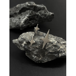 G-Overshare閃耀光芒星星銀色寬版曡帶鈦鋼小衆冷淡風高級感戒指