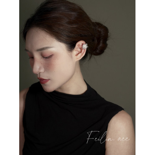 雪花耳夾女無耳洞耳骨夾輕奢高級感小衆耳飾免打耳洞無洞專用耳夾