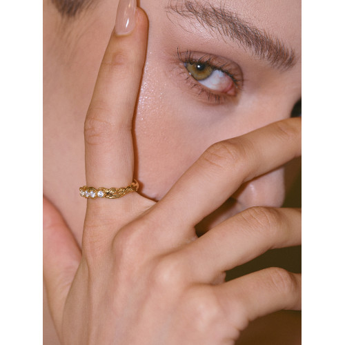 Boonee alus高級感纏繞設計排鑽戒指女2025年新款原創鋯石食指戒