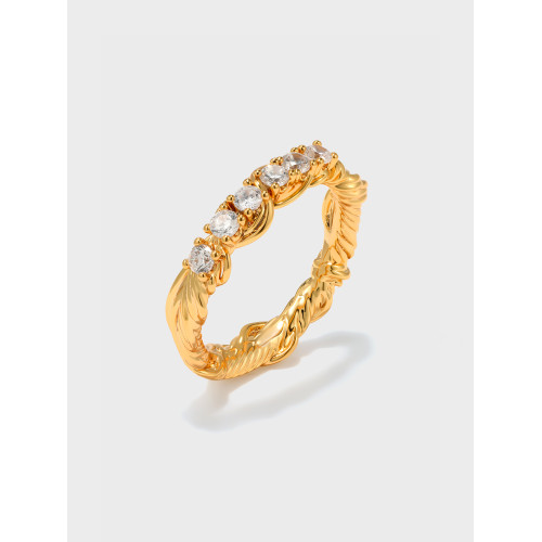 Boonee alus高級感纏繞設計排鑽戒指女2025年新款原創鋯石食指戒